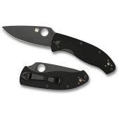 Spyderco Tenacious - Black G10 Handle, Black Plain Edge Blade