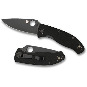 Spyderco Tenacious - Black G10 Handle, Black Plain Edge Blade