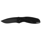 Kershaw Blur - Black Handle, Black Recurve Drop Point Plain Blade